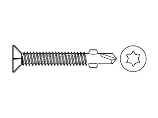 DIN 7504 PF TORX soketi ve freze bıçakları ile kendinden delmeli sac vidaları